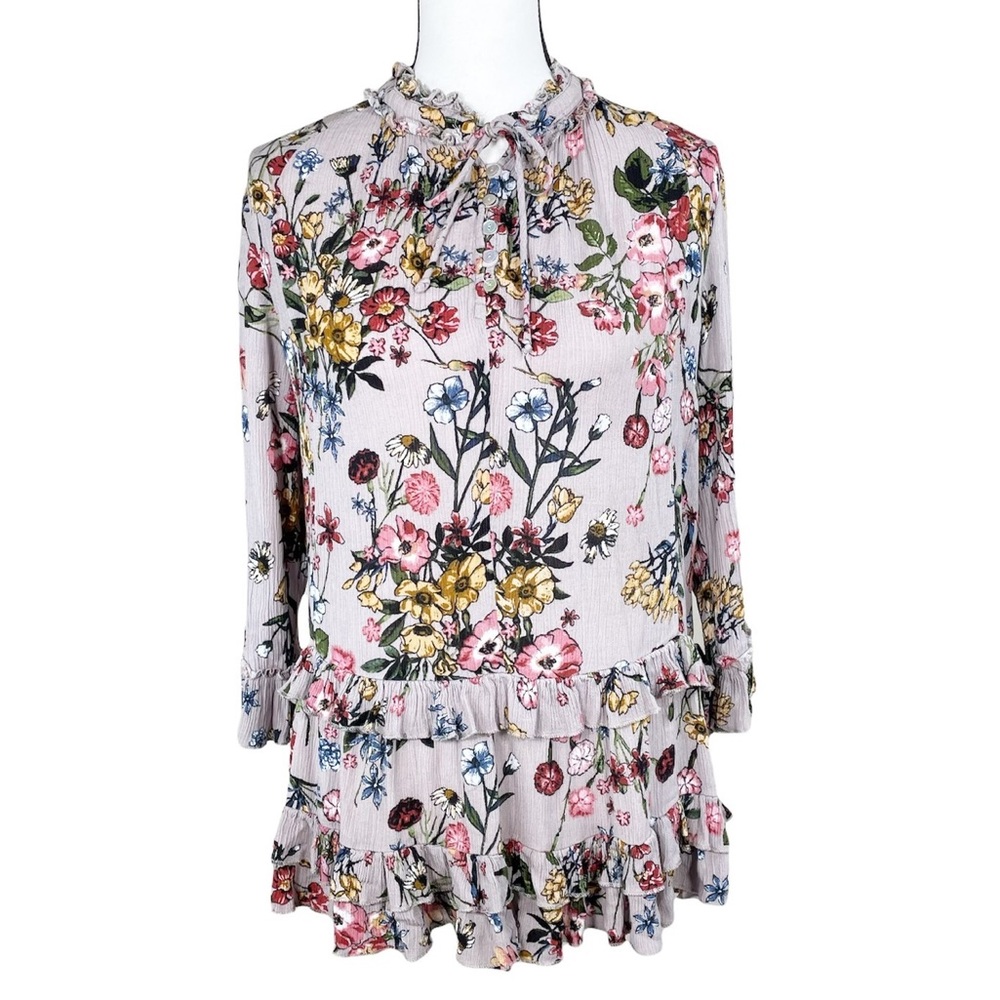 Altar’d State Floral Tiered Hem Tunic Blouse